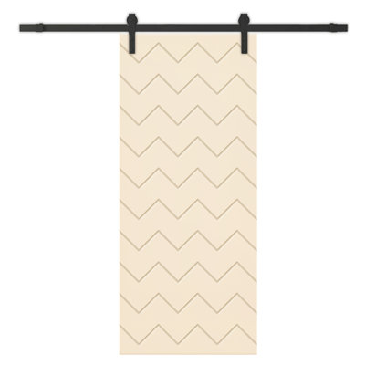 Hollow Paneled Painted without Installation Hardware Kit Barn Door