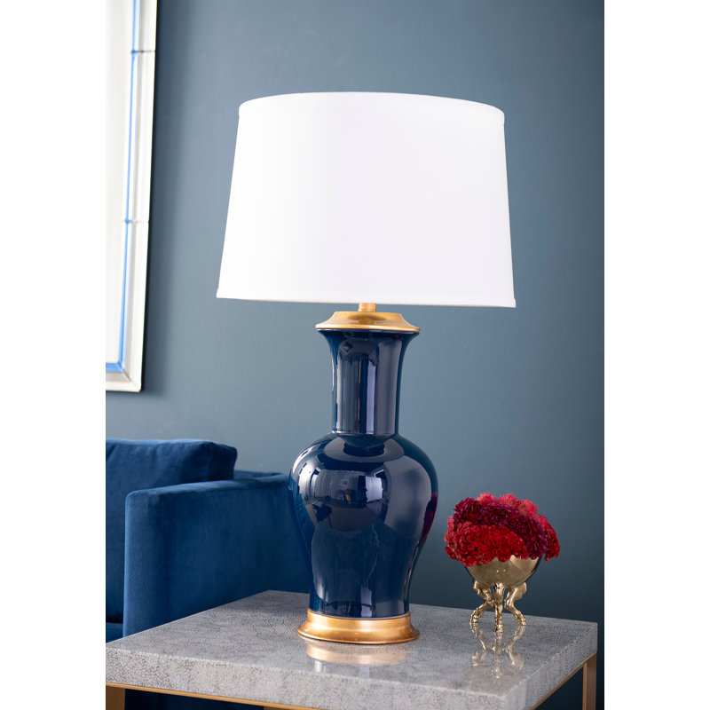 Acacia Table Lamp, Navy Blue/Gold