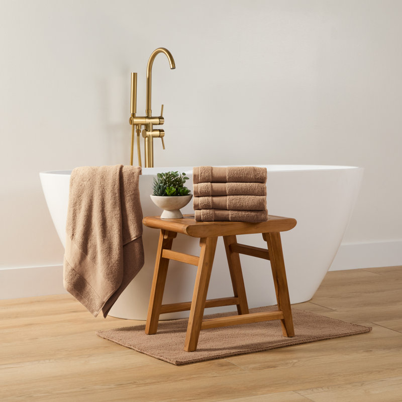 Ensemble de 4 essuie-mains 100% coton, Moka