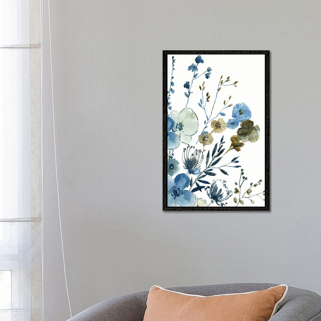 Blue Blossoming Garden I von Asia Jensen - Galerie-verpackte Leinwand Giclée auf Leinwand