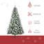 Sapin de Noël artificiel enneigé 6 pi avec branches réalistes, 61 pommes de pin et 800 pointes