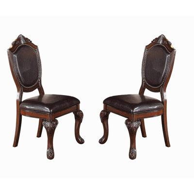 Ermentrude Tufted Faux Leather Upholstered Side Chair