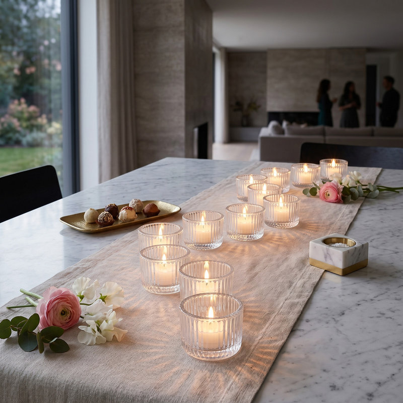 12 Pack Clear Candle Holders