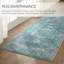 Tapis oriental en polyester tissé à la machine bleu sarcelle / vert Lavan-76987068