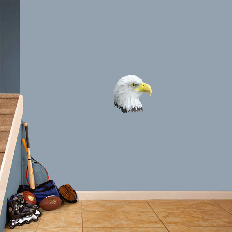 Adhésif décoratif mascotte tête d'aigle, H 12 po x l 12 po