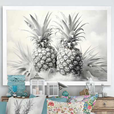 Pineapples Charm In Fog - Pineapples Canvas Wall Art