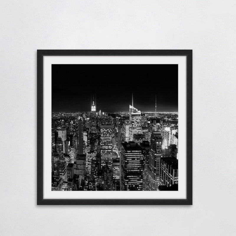 « new york cityscape 2 », reproduction d’art encadrée, H 32 po x l 32 po