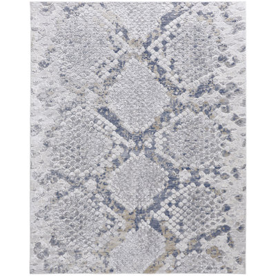 Geometric Area Rug in Gray