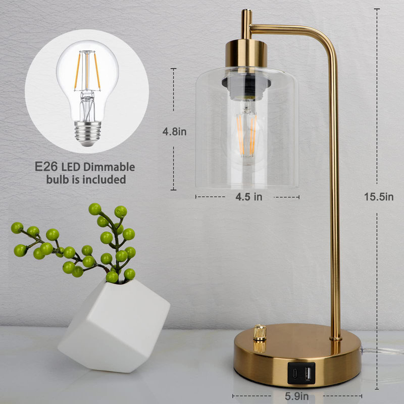 Lampe de bureau en métal Turel