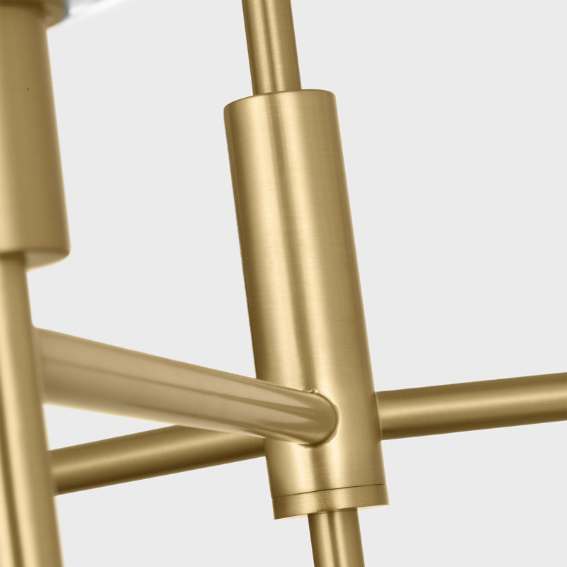 Thom Filicia Coury Light Dining Room Chandelier With Clear Shade, 23.5" H x 24" W x 24" D, Burnished Brass, 3 Lights