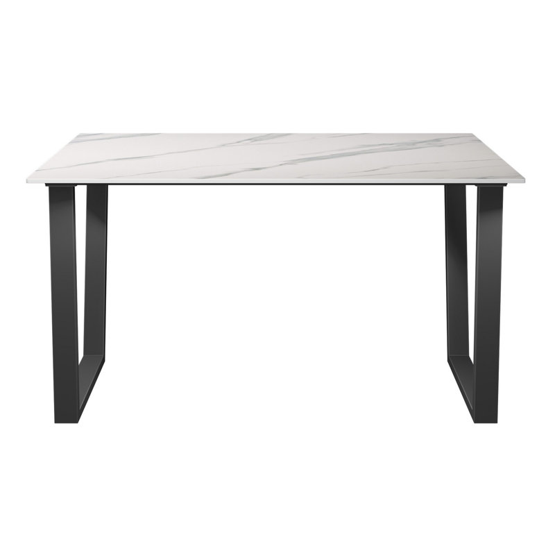 Chancler Metal Base Dining Table, White