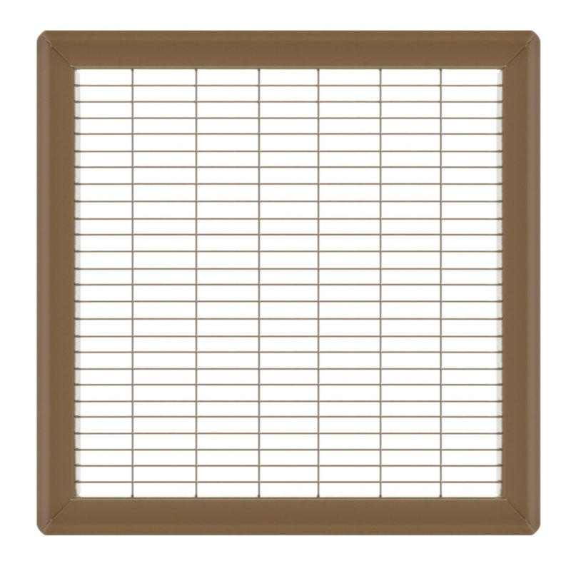 Gril de plancher brun de gros calibre, H 0,9 po x l 10 po x L 10 po