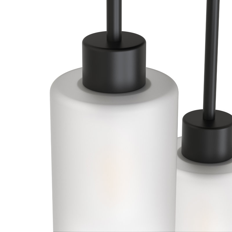 Plafonnier encastré 3 lumières cylindrique noir avec verre transparent