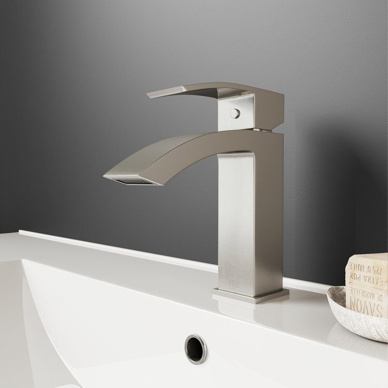 Satro 7" H Single Handle Single Hole Bathroom Faucet, Brushed Nickel