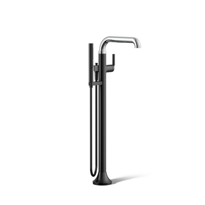 Robinet de baignoire à pattes Tone, Noir mat / chrome poli
