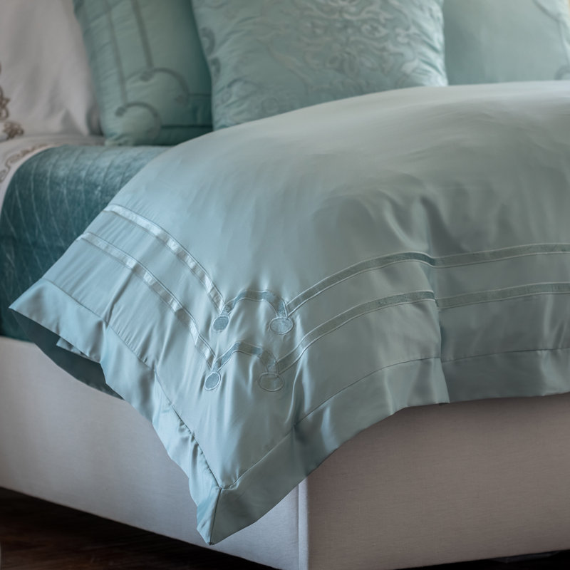 Vendome Velvet Duvet Cover, King, Sea Foam