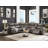 Tavin Taupe Faux Leather Manual Recliner Sectional Sofa w/ Cupholder Console
