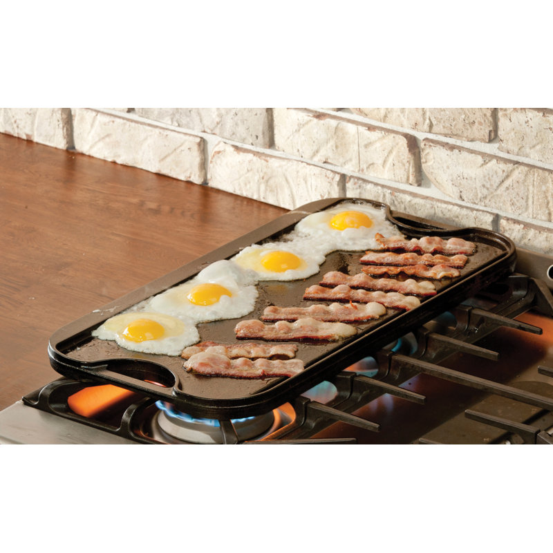 Lodge Black Cast Iron Reversible Grill Griddle, 20 x 10.44 inch