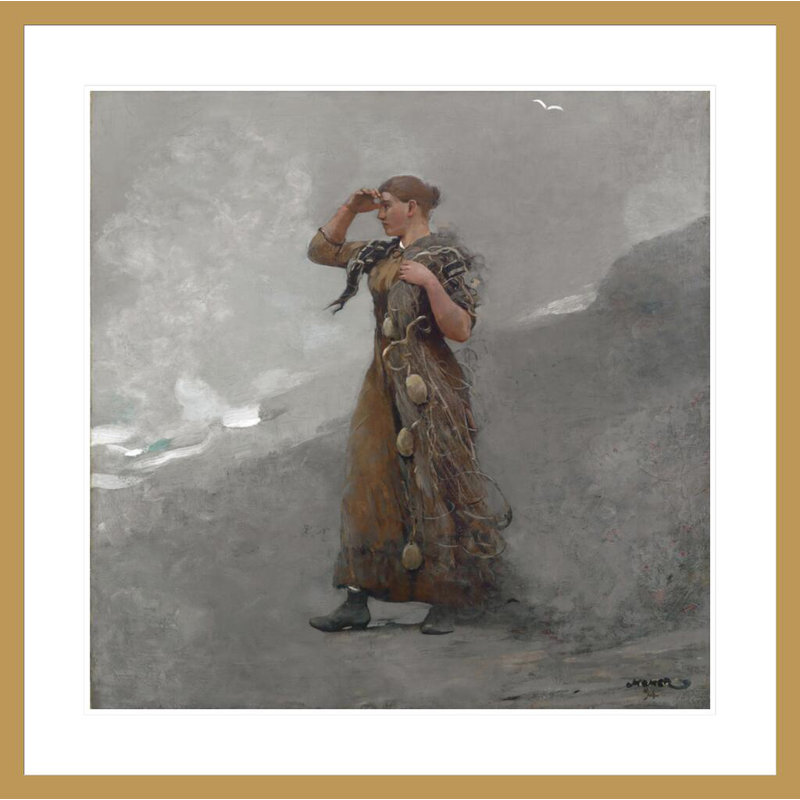 «The Fisher Girl» par Winslow Homer, impression giclée sur cadre, H 33,5 po x l 33,57 po