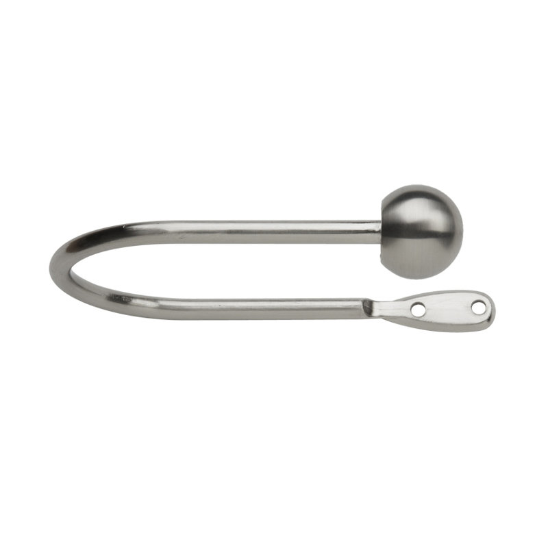 Curtain Holdback, 0.33cm H x 14cm W x 10.70cm D, Stainless Steel