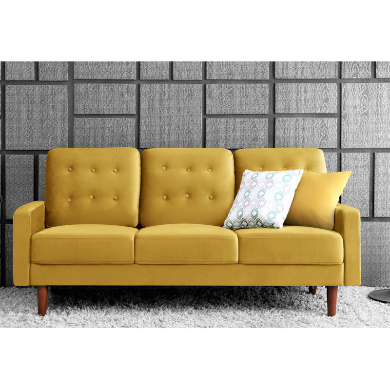 Kelleher 72'' Velvet Sofa, Tea Rose Velvet