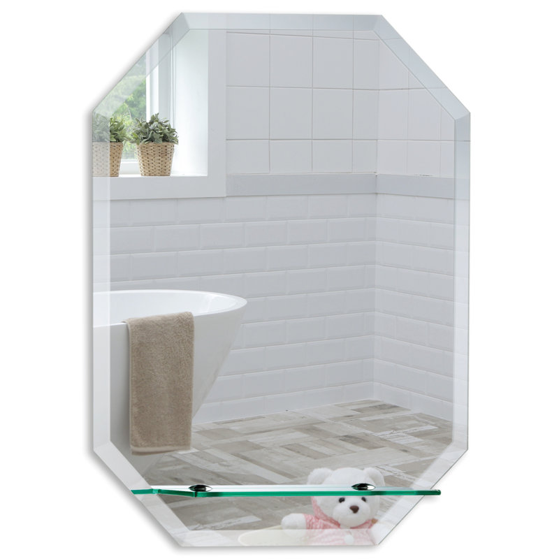 Seiler Flat Wall Mirror with Shelves