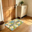 Tapis d'entrée beige à motif floral 20 po x 32 po Welcome