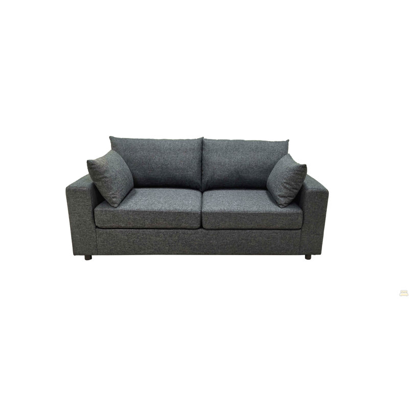 Canapé moderne rembourré de 78 po avec coussins profonds et coussins amovibles, Gris