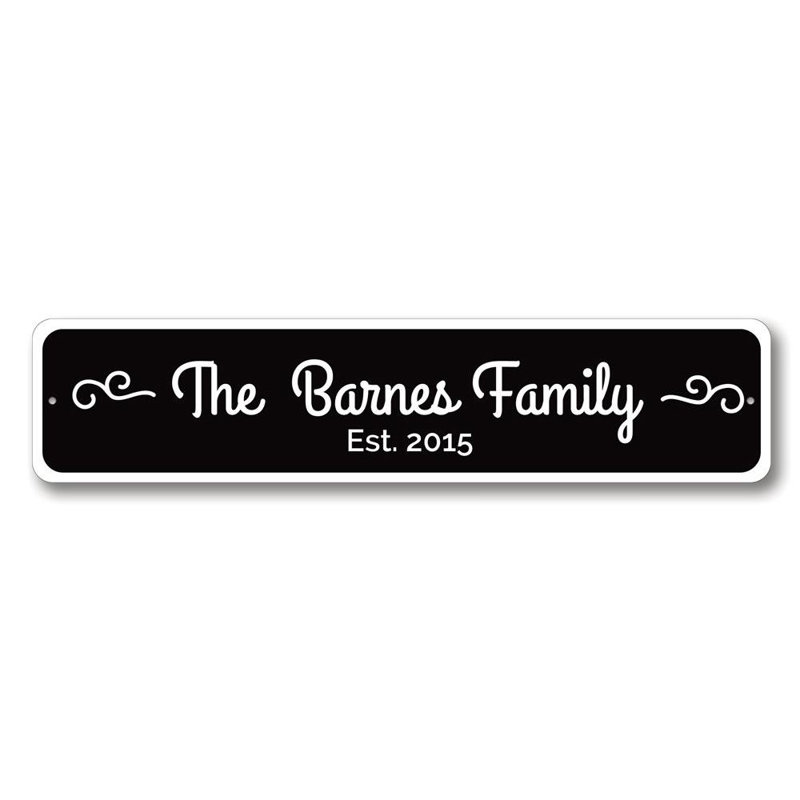 Enseigne familiale personnalisée en aluminium, H 4 po x l 18 po x P 0,04 po