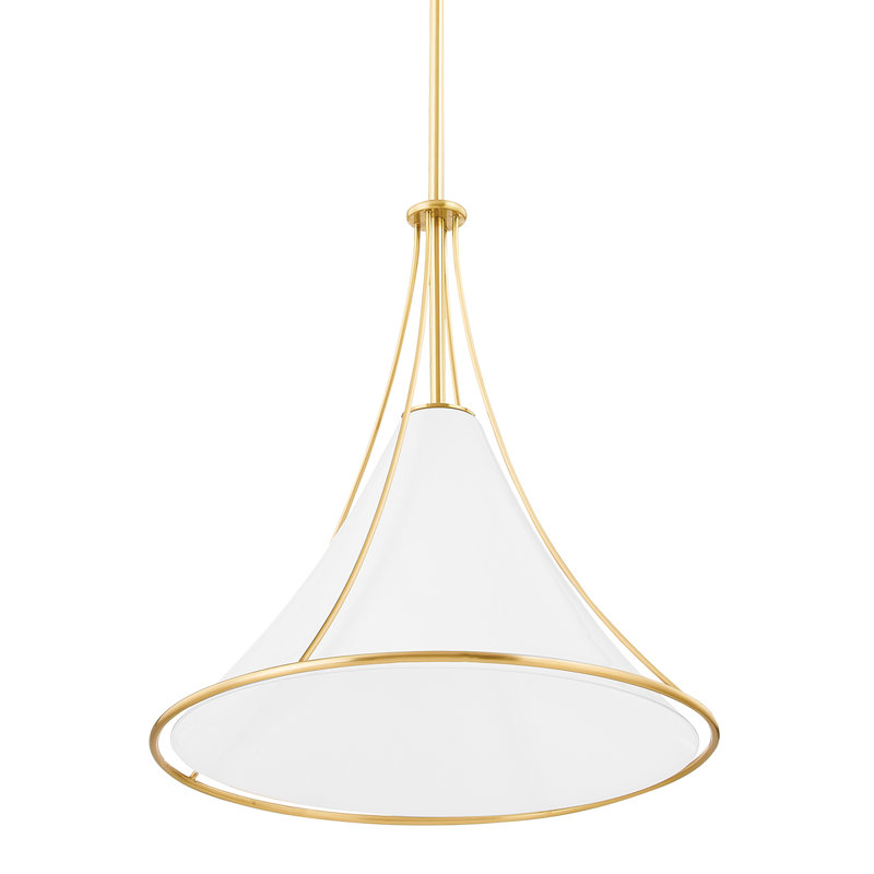 Luminaire suspendu 1 lumière Swift, Laiton vieilli, H 18,5 po x l 17,25 po x P 17,25 po