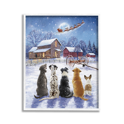 «Snowy Farm Dogs Single Photo Frame» par Ian Saxton sur toile
