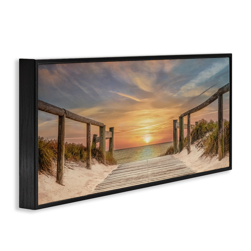 «Pathway To Sunset», estampe numérique, design par Mike Caliascibetta, H 13 po x l 30 po, Giclée noire de minuit encadrée