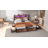 Full Size Bed Frame with 4 Drawers, Bed Frame with Storage Headboard, LED Lights and Charging Station-648882377-653978596
