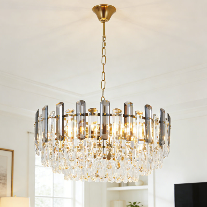 Lustre 8 niveaux en cristal 23,6 "à gradation