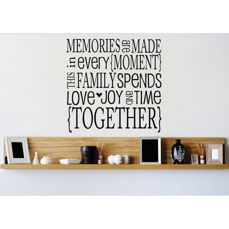 Décalcomanie murale « souvenirs » à chaque moment, H 20 po x l 20 po x P 0,16 po, Noir