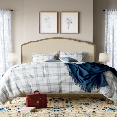 Marlo Solid Wood Arched Headboard Upholstered Bed