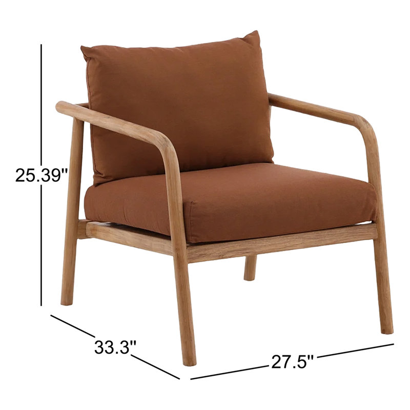 Aimee Teak Wood Outdoor Occasional Chair, Sienna