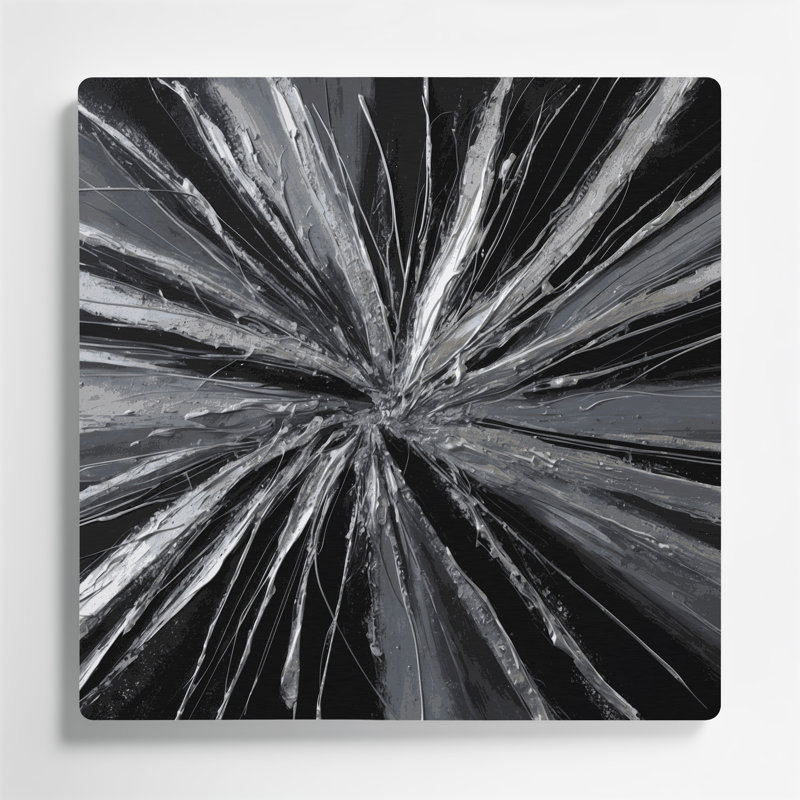 «Lyrical Abstraction 41», art mural en métal gris, H 12 po x l 12 po