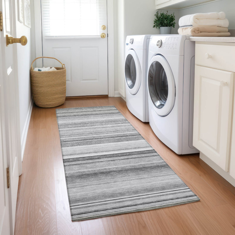 Kinslee Washable Striped Indoor / Outdoor Rug, Runner 2'3" x 7'6"