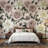 Beige Floral Pattern Wallpaper-93707526