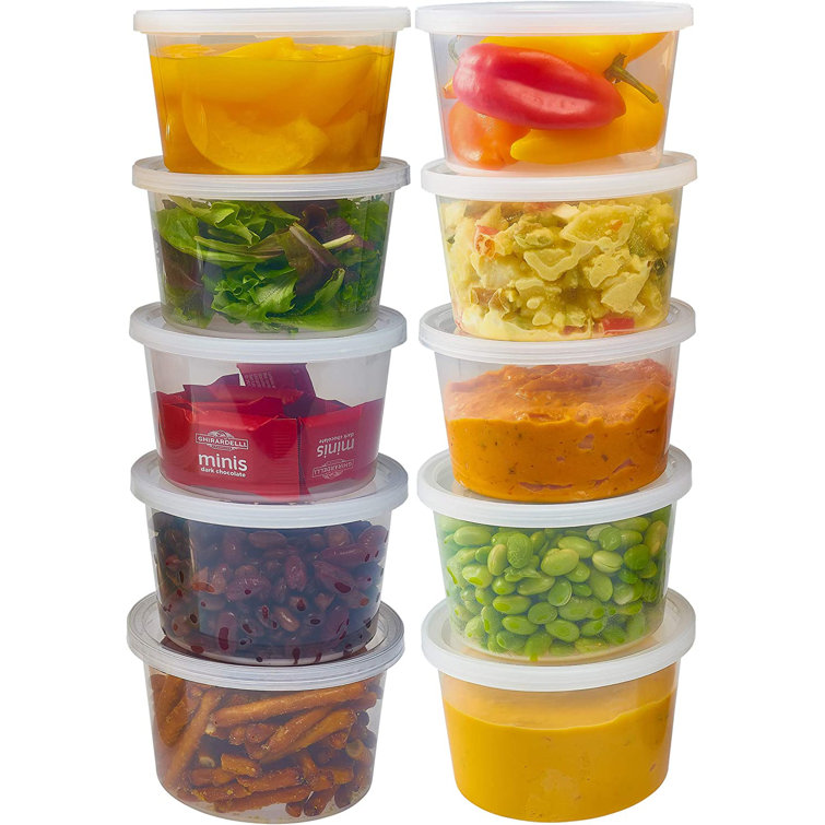 5 Pack-16 oz] Reusable Freezer Containers for Food Storage, BPA