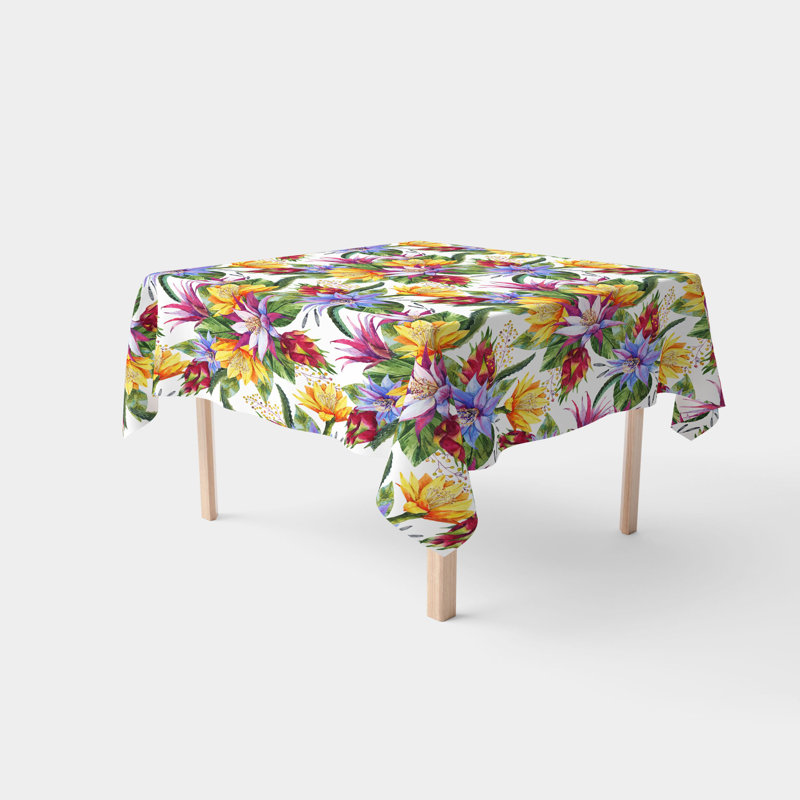  Square Tablecloth, 100% Cotton, Floral 191