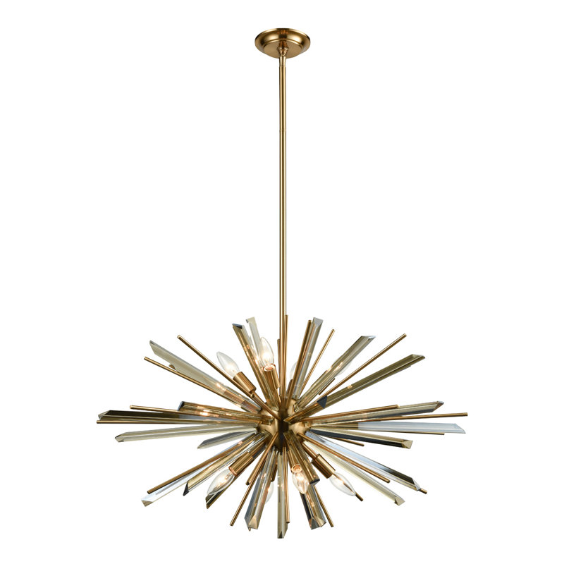 Palisades 8 - Light Chandelier, Antique Brass