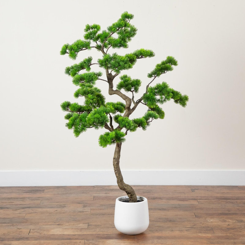 Cèdre artificiel en pot décoratif blanc, 5ft