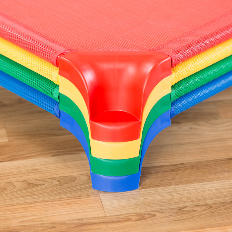 Assembled Heavy-Duty Mesh Fabric Stackable Daycare Cots