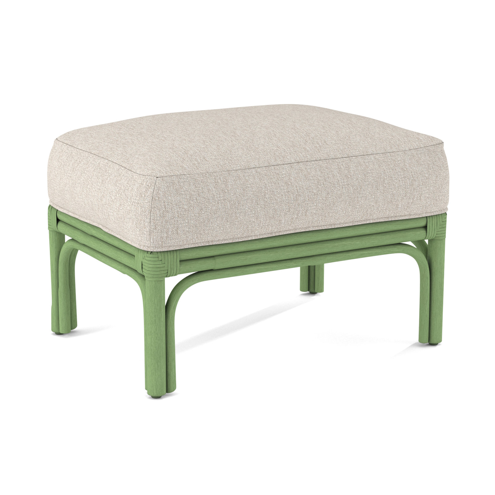 Boca Upholstered Ottoman, Snow Crypton Performance; 0884-91, Celery