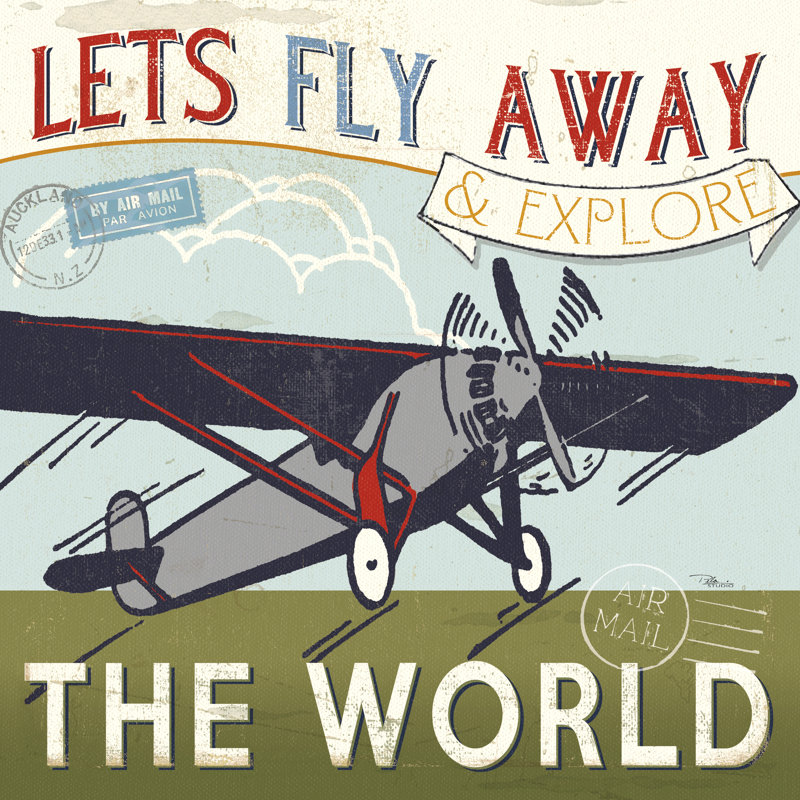 " Lets Travel II " by Pela Studio, 12" H x 12" W, No, Wrapped Canvas
