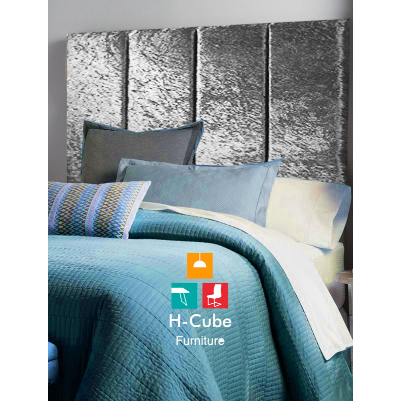 Alton Upholstered Headboard, Double (4'6), Silver Grey