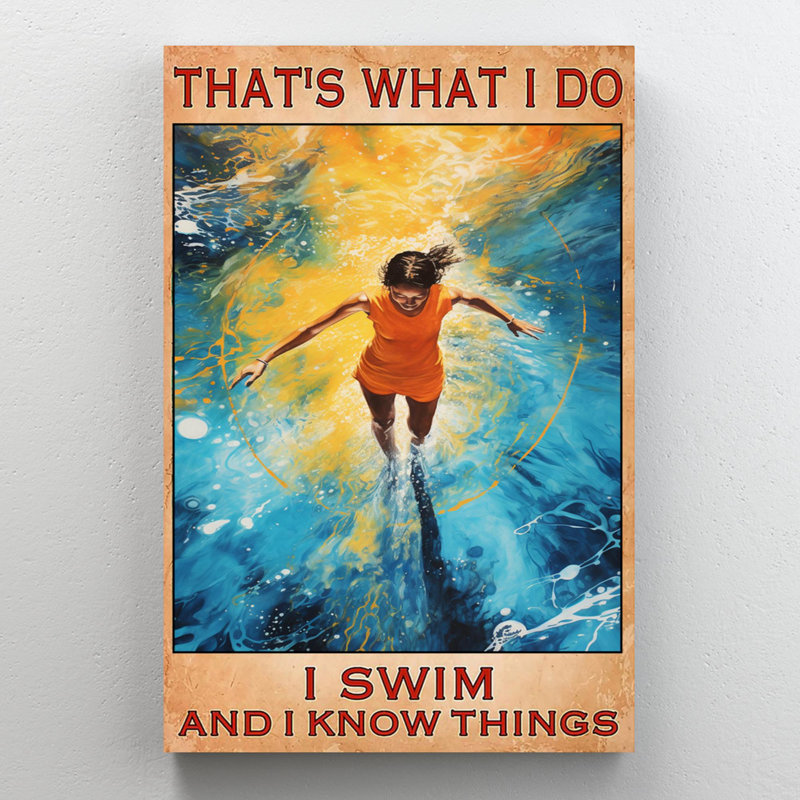 «Woman I Swim 1», reproduction sur toile, H 36 po x l 24 po x P 1,25 po