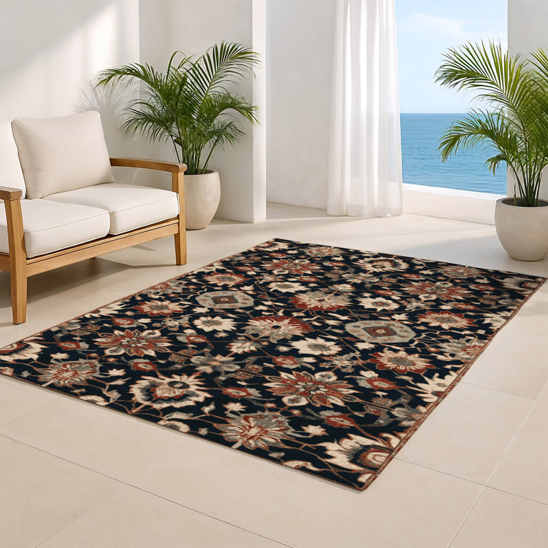 Tapis turc intérieur et extérieur bleu, Rectangle 4pi x 6 pi